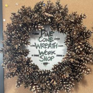 A pinecone wreath