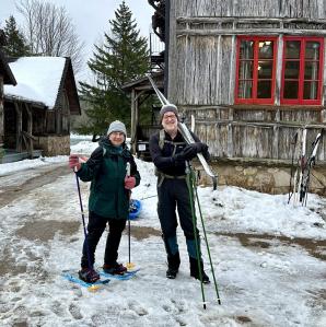 Two men ready for a winter hike