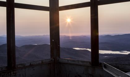 A wonderfully framed sunrise is the reward for a winter campout.