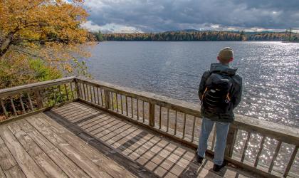 The wildlife viewing platform is a great way to experience Moss Lake.