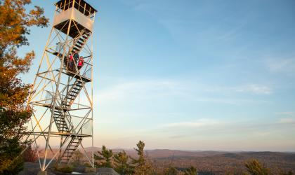 This is a fire tower hikes with an extra rocky ridge to walk on.