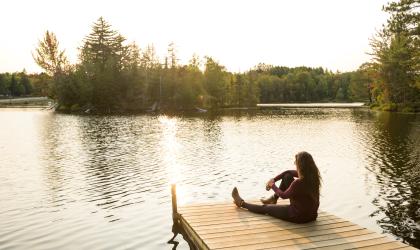 Sitting on a dock