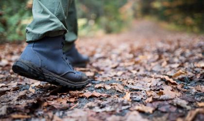 Close up of a hiker's boots