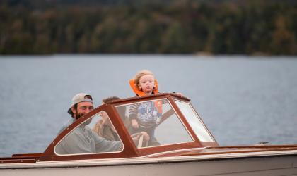 A family on a boat