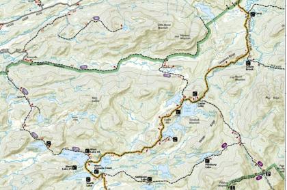 a map of the West Canada Lakes Wilderness area