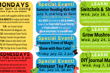 A listing of the free summer events at the Indian Lake Public Library