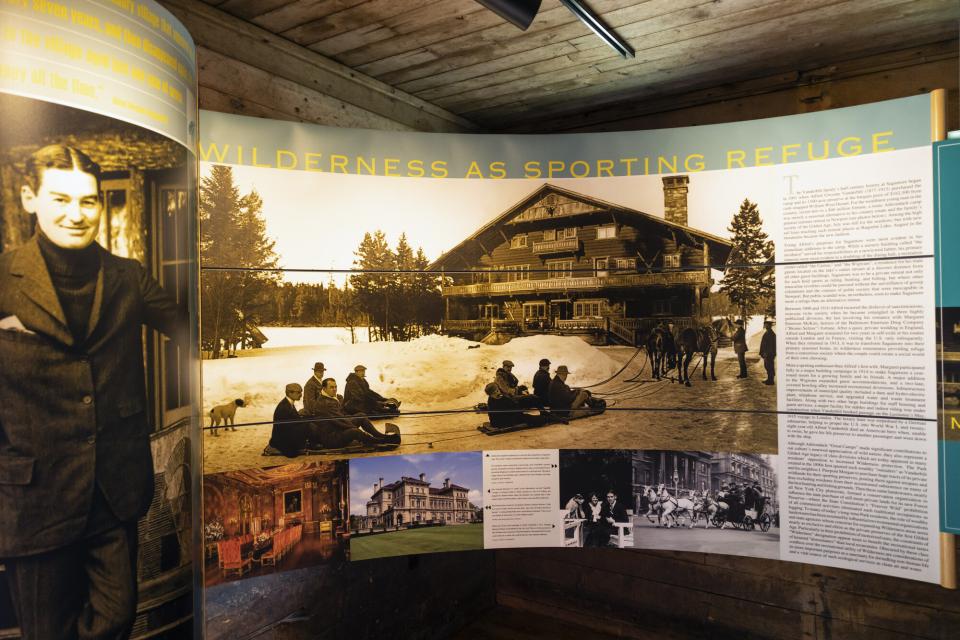 An interpretive display at Great Camp Sagamore