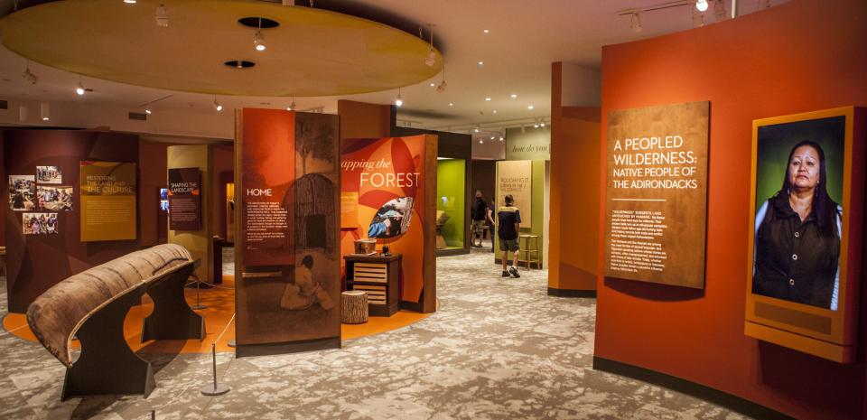 A museum exhibit on indigenous people of the Adirondacks.