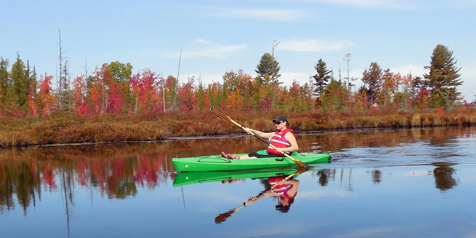 Paddling in Raquette Lake, NY