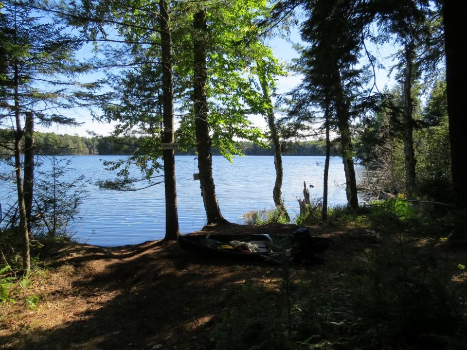 The Essex Chain Lakes canoe put-in on Third Lake.