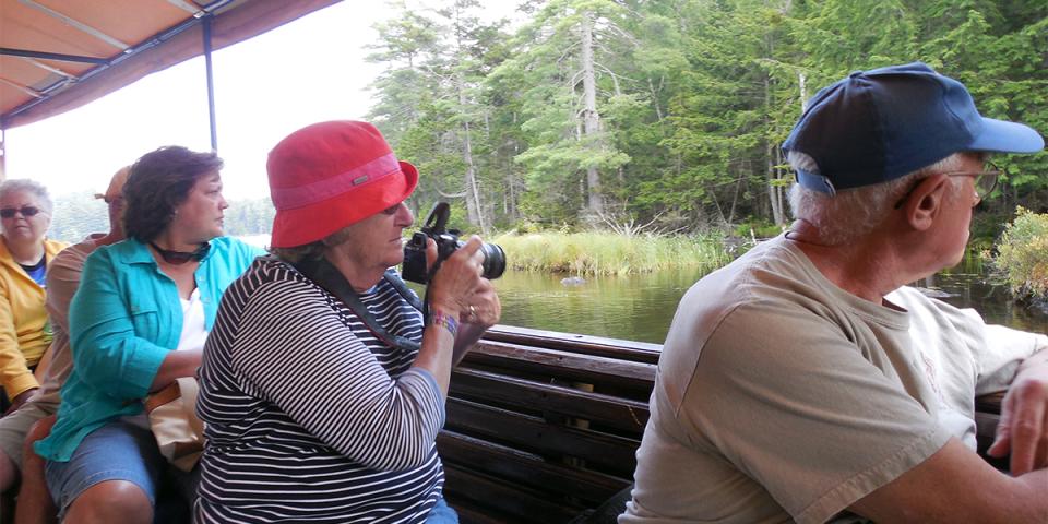 Tour aboard Blue Mountain Lake Boat Livery