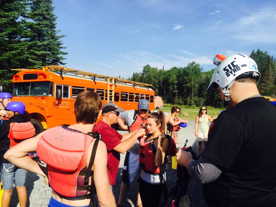 Gearing up! Safety first for this rafting company!