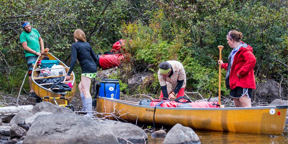 Portaging along the 90-Miler Route