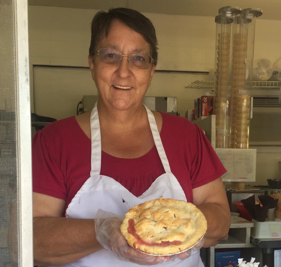 Sweety pie - homemade strawberry rhubarb pie! A mere $5!