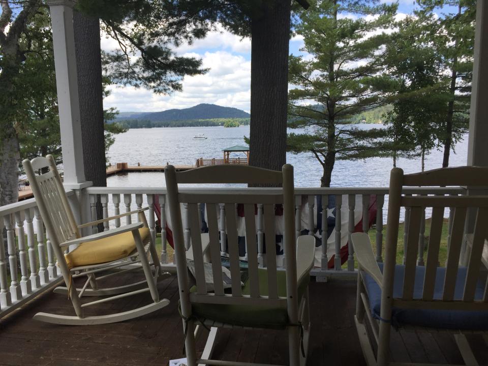 view from the wrap-around porch at the Wood's Inn