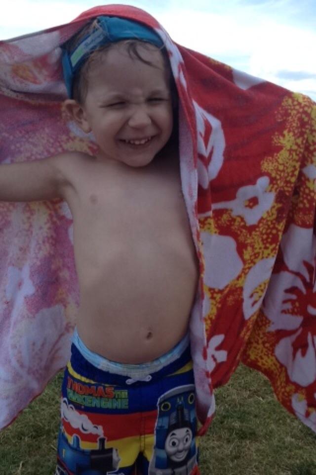 Zane at the beach.