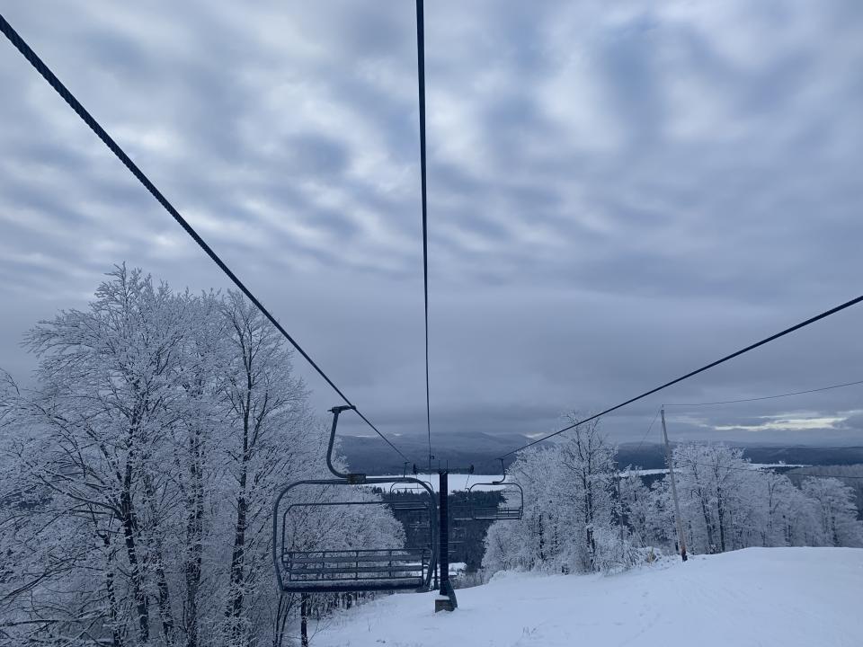 The view from the summit, or top of the snowshoe trail.