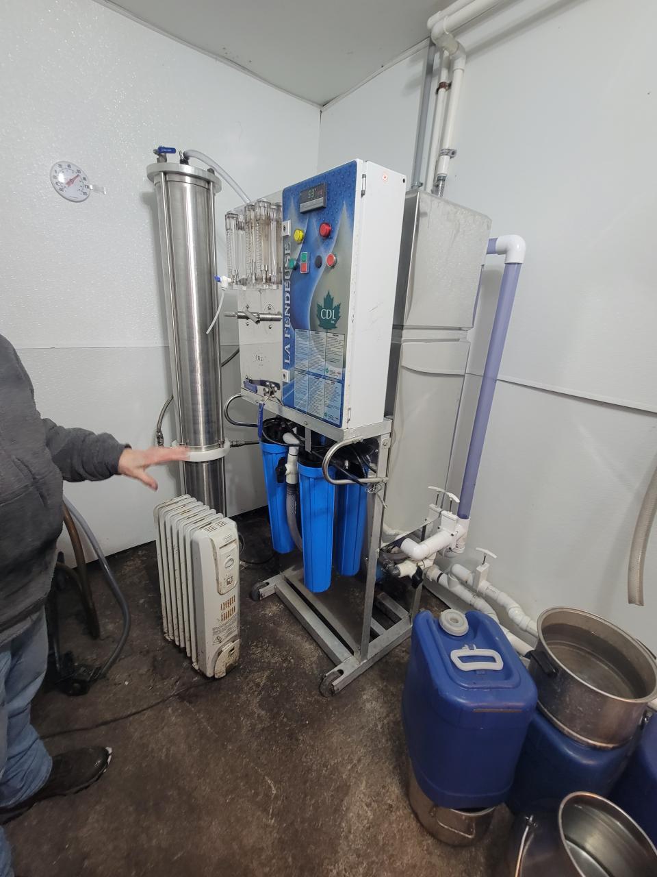 A maple syrup processing machine.