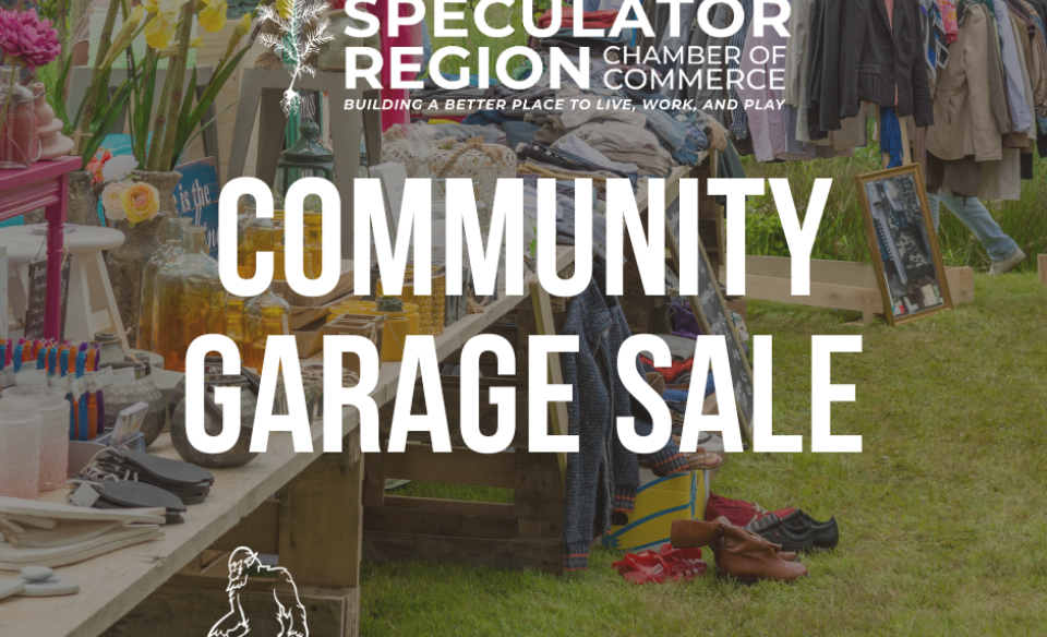 Poster for the Speculator Region Community Garage Sale