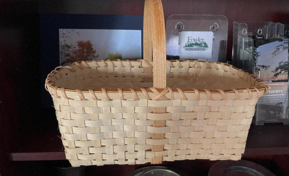 Photo of a hand-woven farmer's market basket