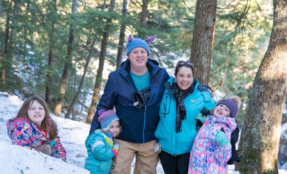 A family having fun in the snow