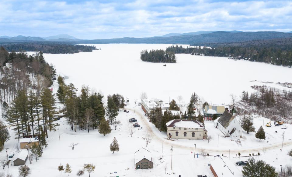 An arial view of Raquette Lake