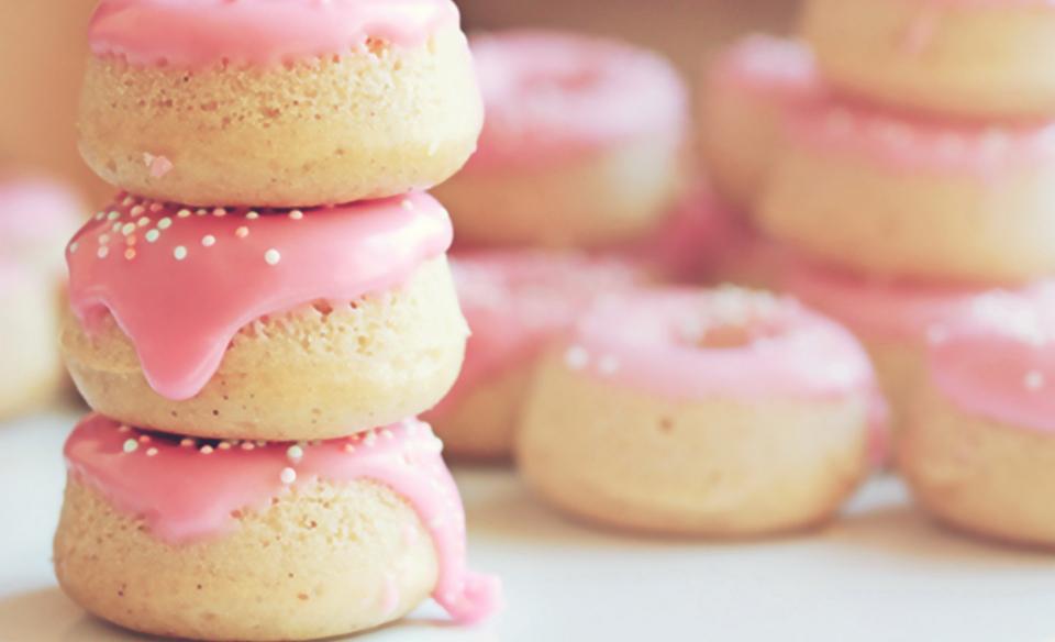 tiny desserts with pink frosting