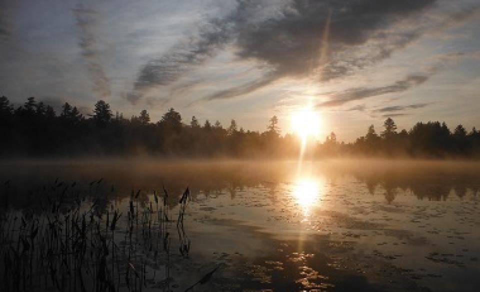 Picture of a sunset at Lake Durant Campground