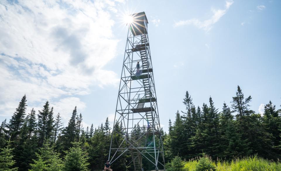 A firetower shining in the sun