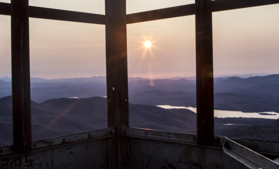 A wonderfully framed sunrise is the reward for a winter campout.