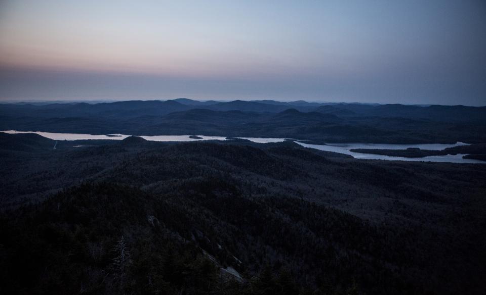 Sunrise over the landscape around Snowy Mountain.