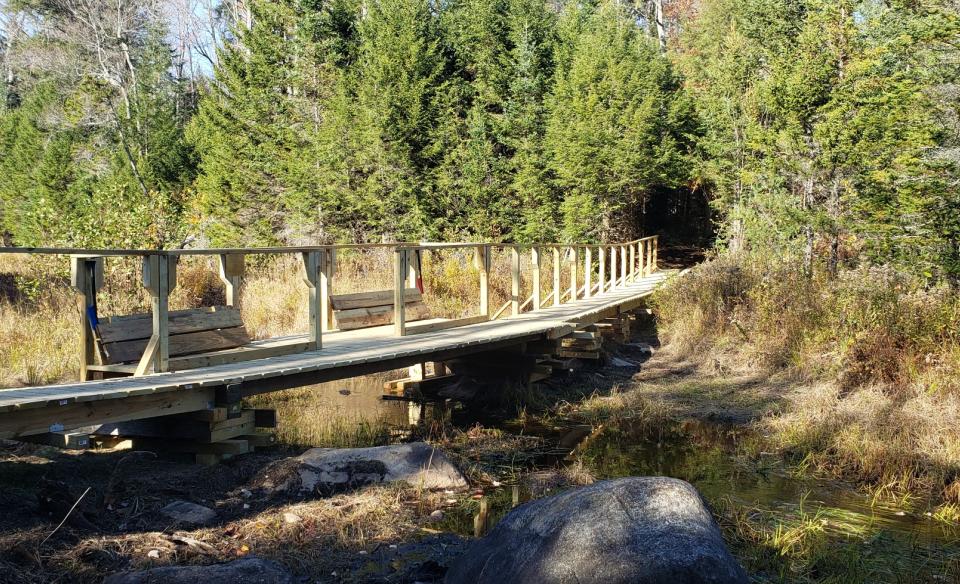 A long wooden bridge