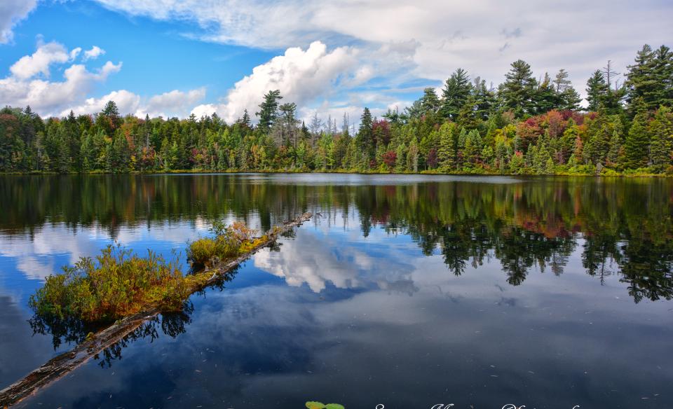 A beautiful pond for hiking or fishing.