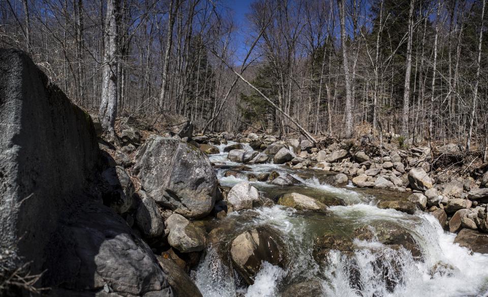 A narrow gorge of the West Branch of the Sacandaga River.