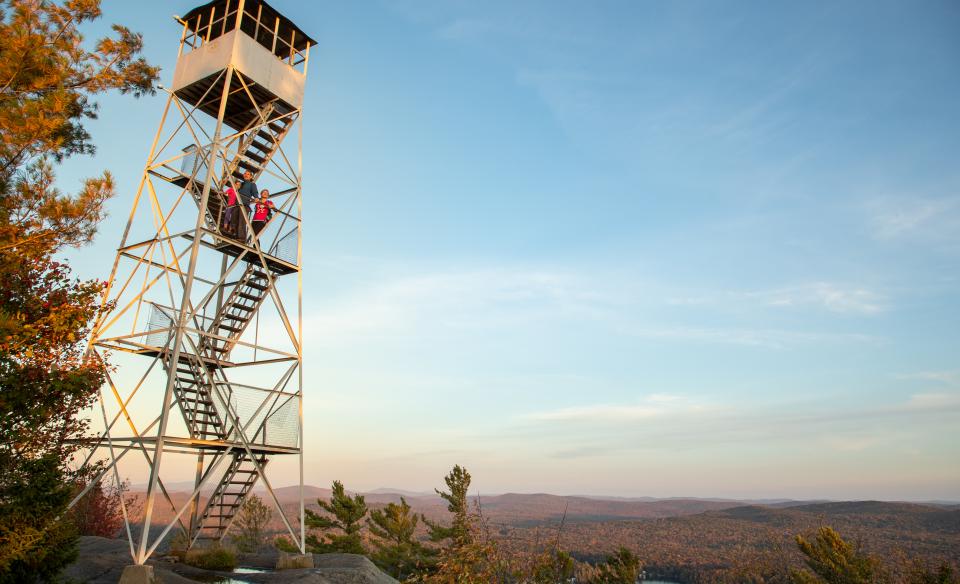 This is a fire tower hikes with an extra rocky ridge to walk on.