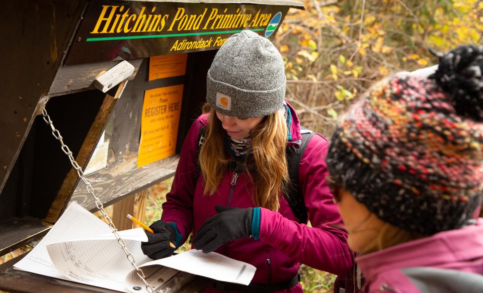 Always sign in and sign out at the Adirondack trailhead.