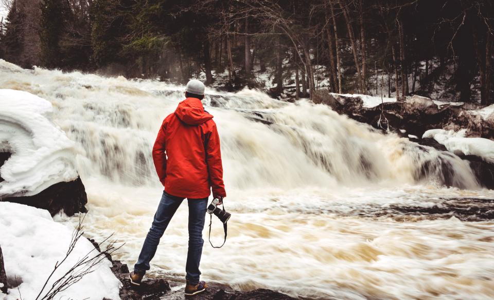 Long Lake, New York's Buttermilk Falls in winter