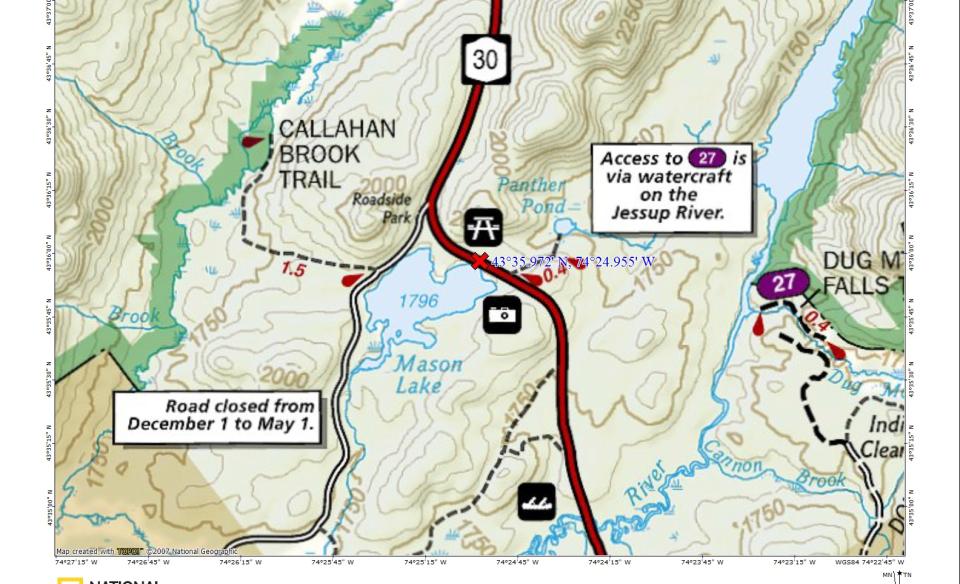 A map showing a road, wilderness areas, and a lake, Mason Lake.