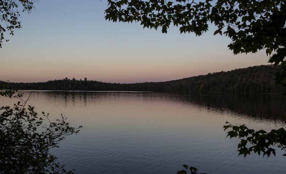 Photo of the sun setting over Eighth Lake