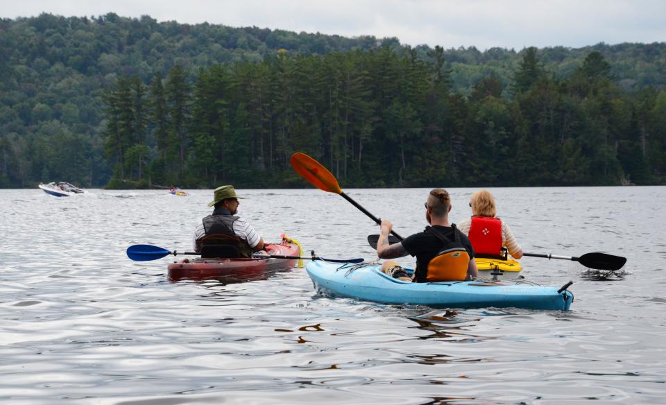 Excellent paddling on Limekiln Lake, with an interesting shoreline.