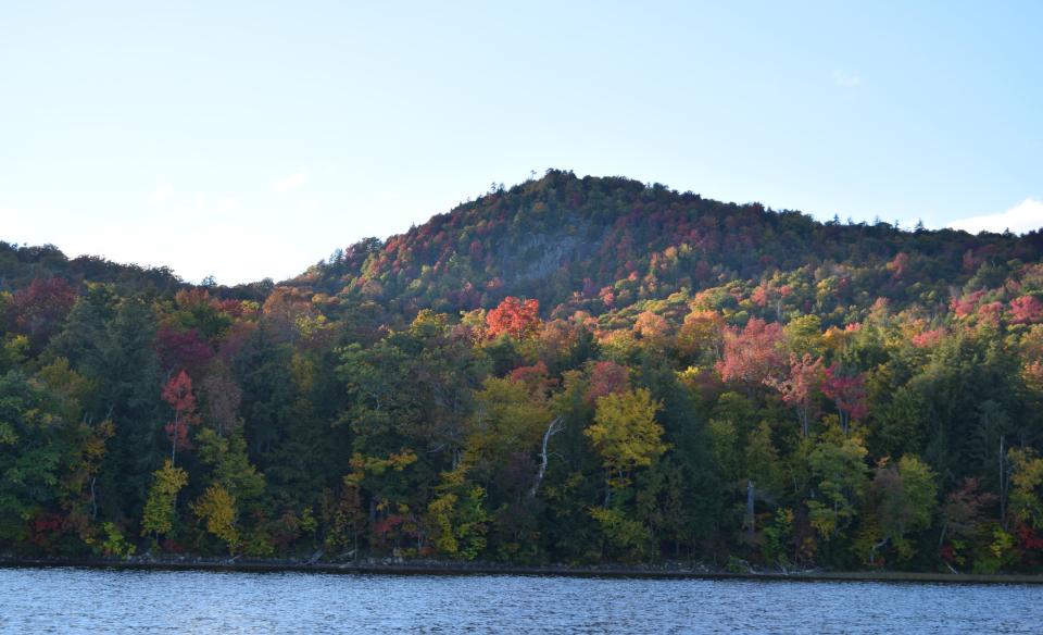 A small mountain in the fall