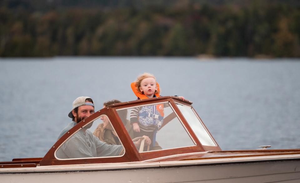 A family on a boat