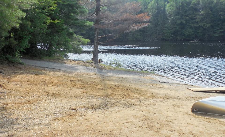 The first part of the Seventh Lake beach launch